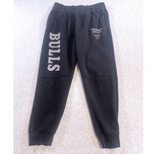 NBA Chicago Bulls Joggers Mens Large Black Good Distressed Graphic Sweatpants